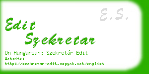 edit szekretar business card